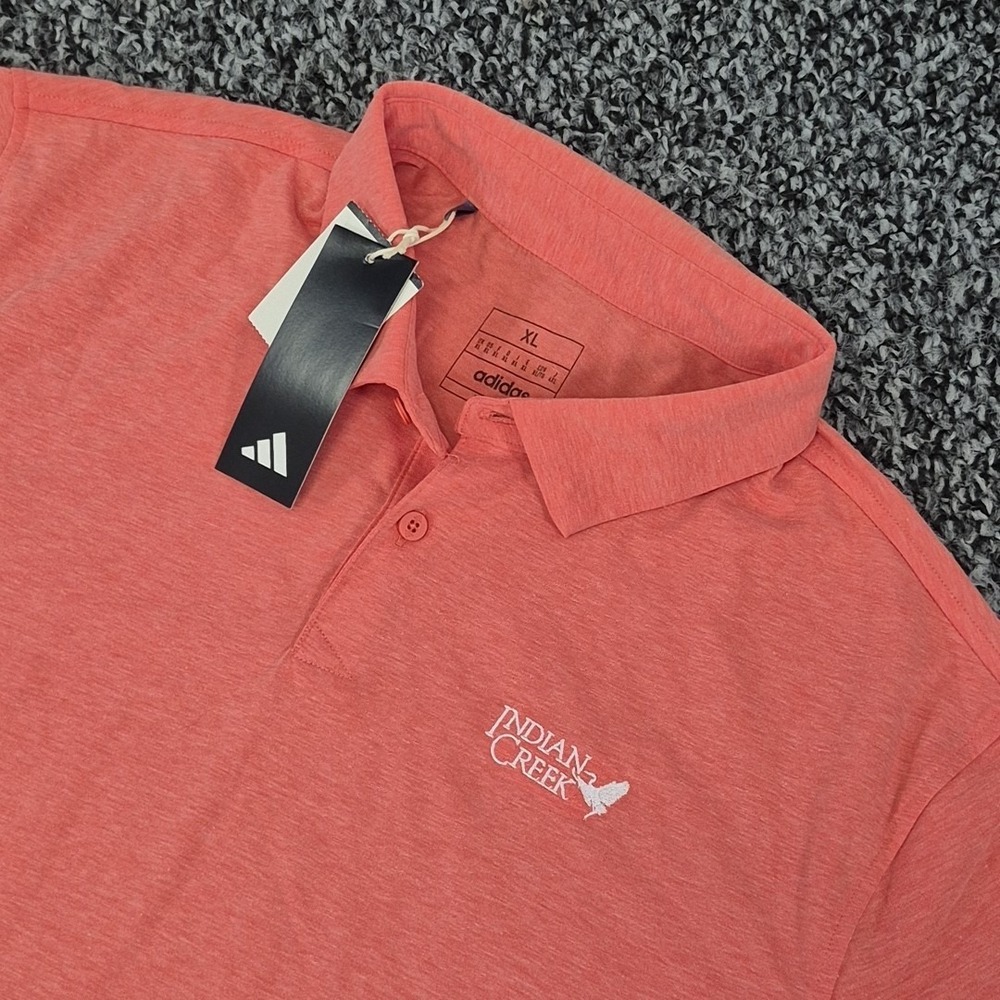 Adidas Polo Shirt Mens XL NWT Salmon Golf Stretch Performance Indian Creek